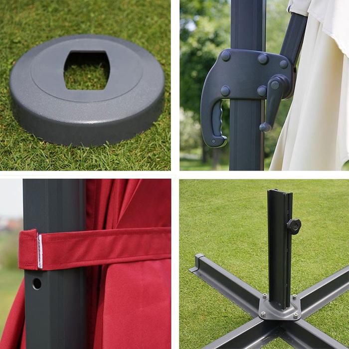 Produktbild Mendler Alu Gastronomie-Luxus-Ampelschirm, 3,5x3,5m - 10443 (3.50 m)