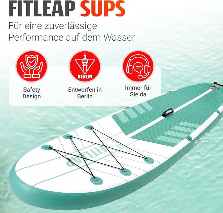 Produktbild Fitleap Premium Stand Up Paddle Board aufblasbar - SUP Board Set mit Hochdruckpumpe, verstellbar… (10'5")