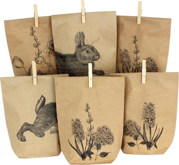 Image du produit Papierdrachen Set de sachets de Pâques imprimés - Vintage (12x)