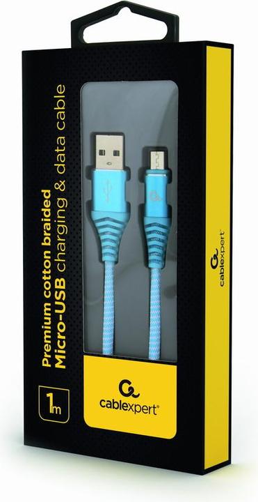 Produktbild Gembird CC-USB2B-AMMBM-1M-VW USB Kabel USB 2.0 Micro-USB B USB A Türkis (1 m, USB 2.0)
