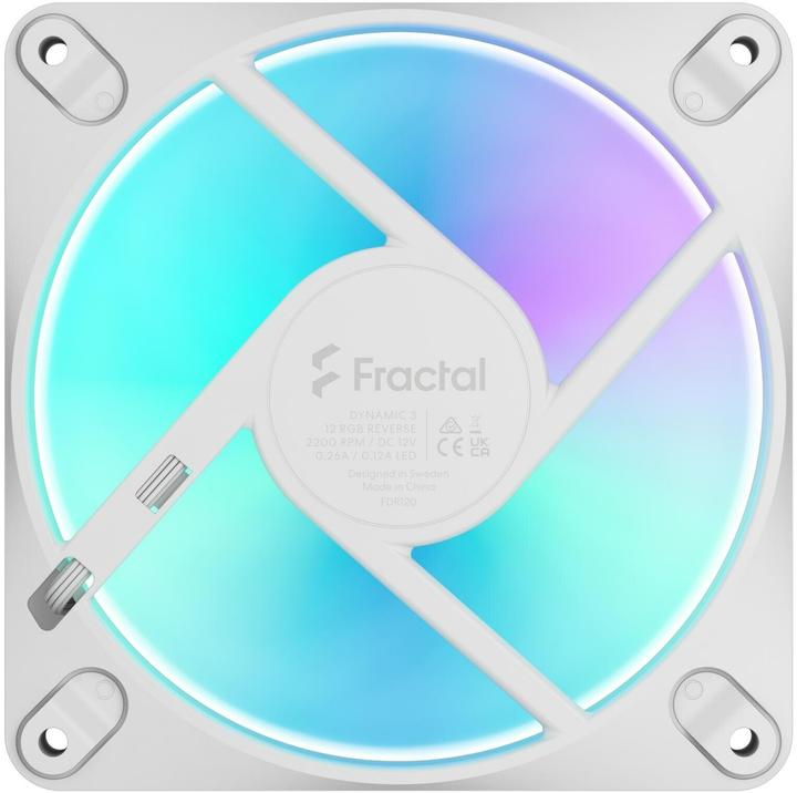 Productafbeelding Fractal Dynamic 3 12 Reverse PWM RGB White (120 mm)