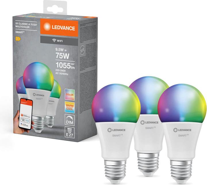 Actual product image Ledvance Smart+ Wifi Classic (E27, 1055 lm, 3 x)