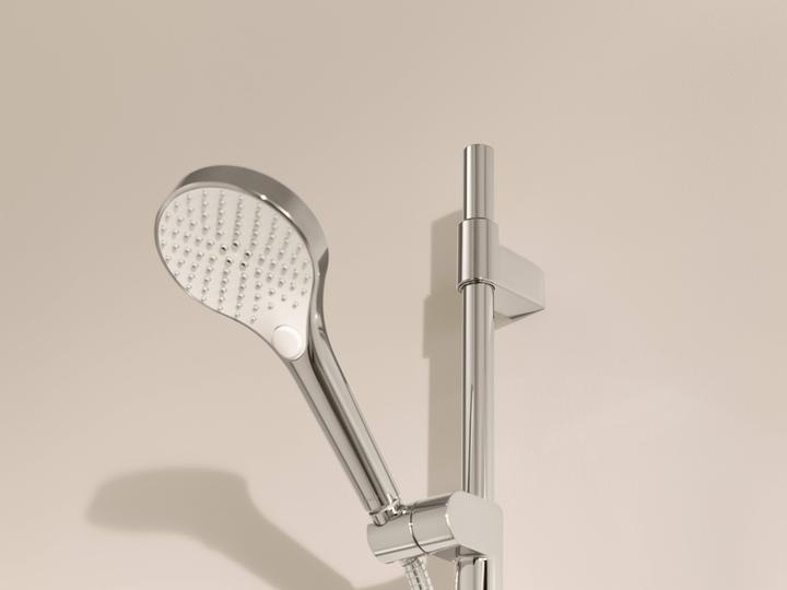 Actual product image Hansa VIVA wall bar set, 971mm, with 3-jet Handbrausen, incl. Brauseschläuche, soap dish, chrome, 44150330