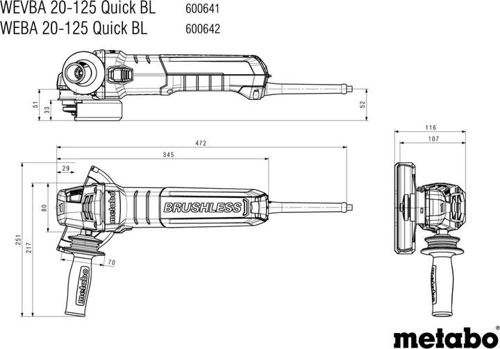 Actual product image Metabo WEVBA 20-125 Quick BL (125 mm)