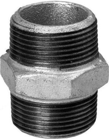 Hermann schmidt HS Mamelon double 280 DN 40, 1 1/2, mâle/femelle, galvanisé (Double mamelon)