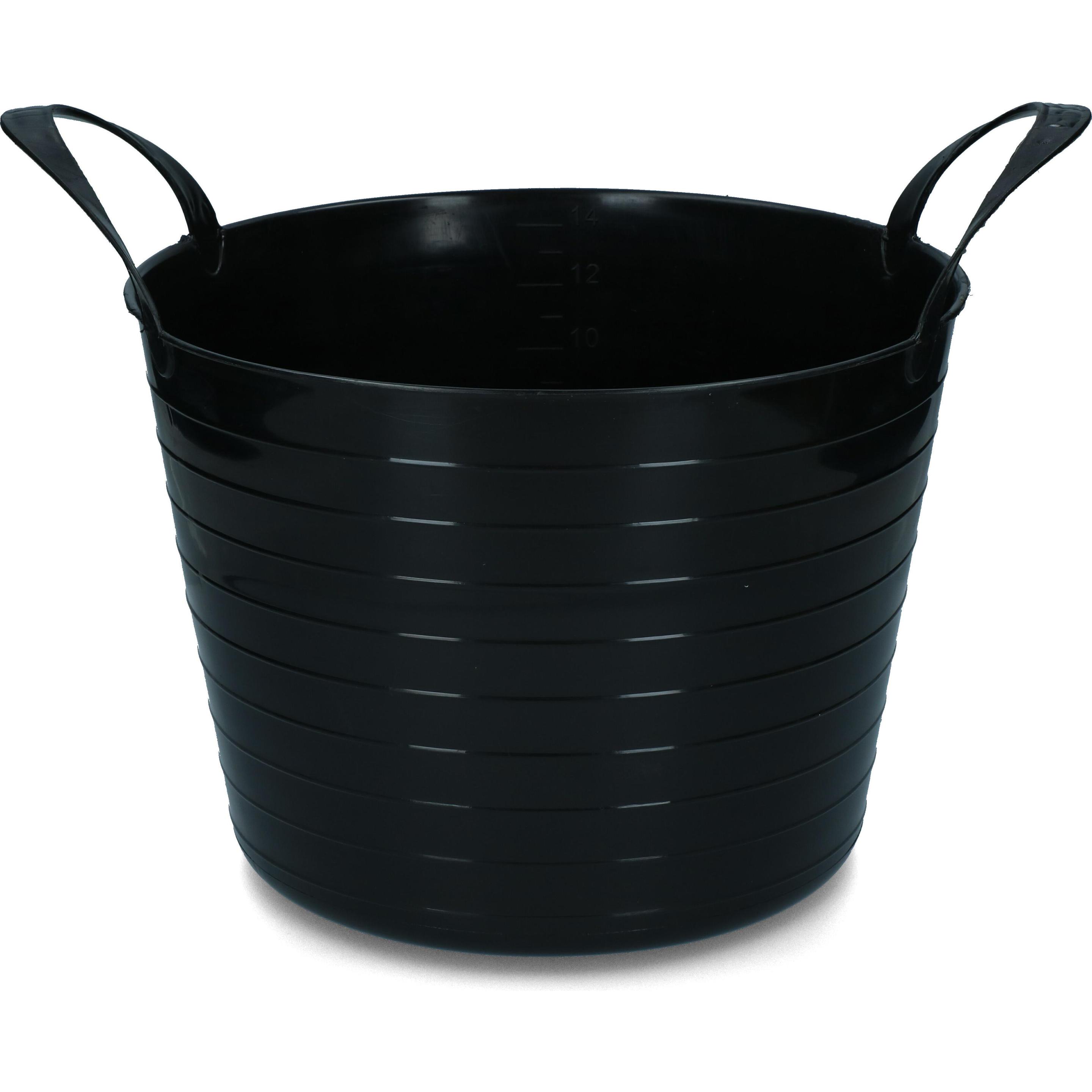 Vplast Emmer V-Trug Flexi Schwarz 14 liter (Hund, 14000 ml), Tierpflegemittel