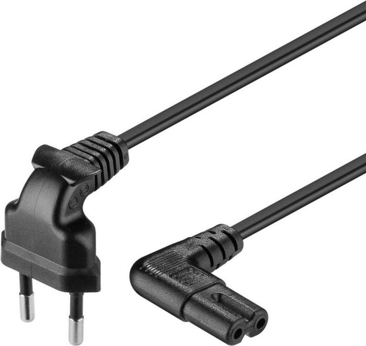Goobay Netzkabel abgewinkeltes Netzkabel EURO Radio CEE 7/16 – IEC 320 C7 5m (97355) (5 m)