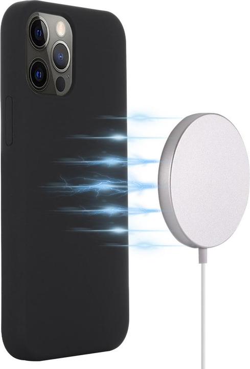 Produktbild Apfelkiste iPhone 15 Pro MagSafe Silikon Case Hülle, Schwarz (Apple iPhone 15 Pro)