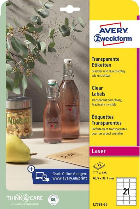 Actual product image Avery Crystal clear labels