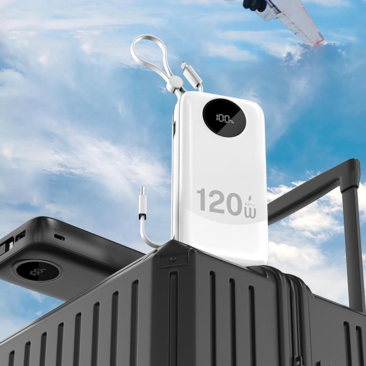 Actual product image Dudao K13Pro 20000mAh Powerbank mit integriertem Kabel - Weiss (20000 mAh, 22.50 W)