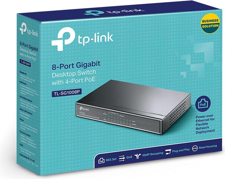 Produktbild TP-Link PoE+ Switch TL-SG1008P 8 Port (8 Ports)