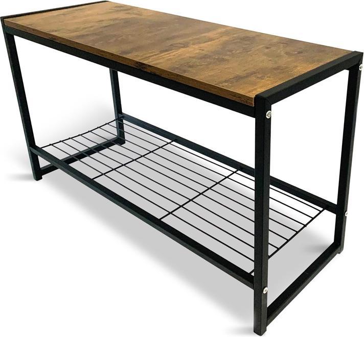 Domoletti Bench Arina, black/wood, 800 mm x 300 mm x 450 mm (30 cm)