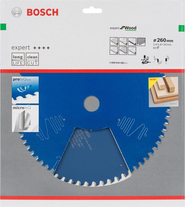 Produktbild Bosch Professional Zubehör Kreissägeblatt Expert for Wood, 260 x 30 x 2,4 mm, 60