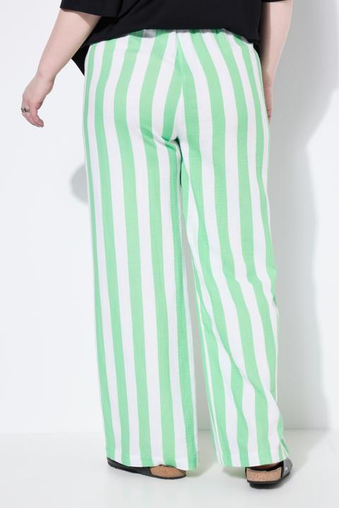 Produktbild Studio Untold Musselin-Hose, Wide Legs, Streifen, Elastikbund (58)