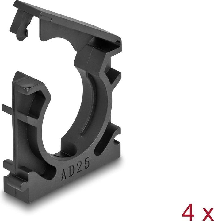 Image du produit Delock Support de gaine de câble 25 mm, 4 pièces, noir (Gaines pour câbles, 3.50 cm)