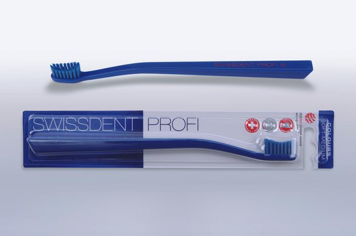 Actual product image Swissdent PROFI Colours Toothbrush Soft-Medium Blue (1 pc) (Medium, 1 x)