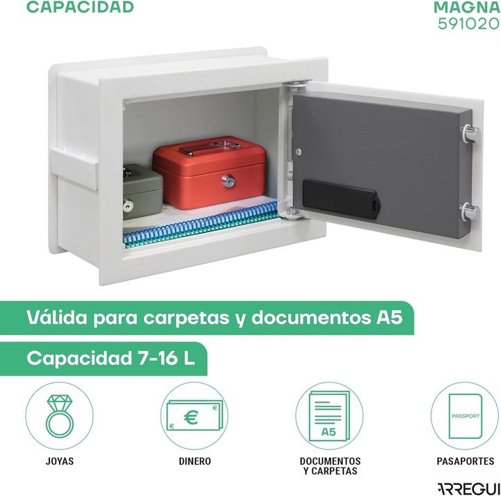 Produktbild Arregui Cassaforte da Muro Magna con Codice e Chiave (14 l)