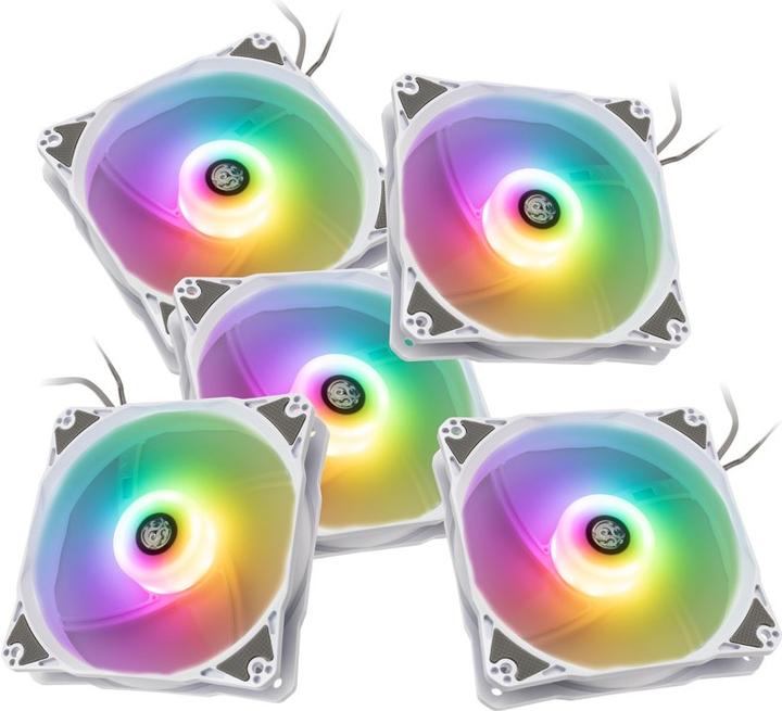 Actual product image Bitspower Notos RGB PWM fan, 120mm - white, 5-pack (120 mm, 5 x)