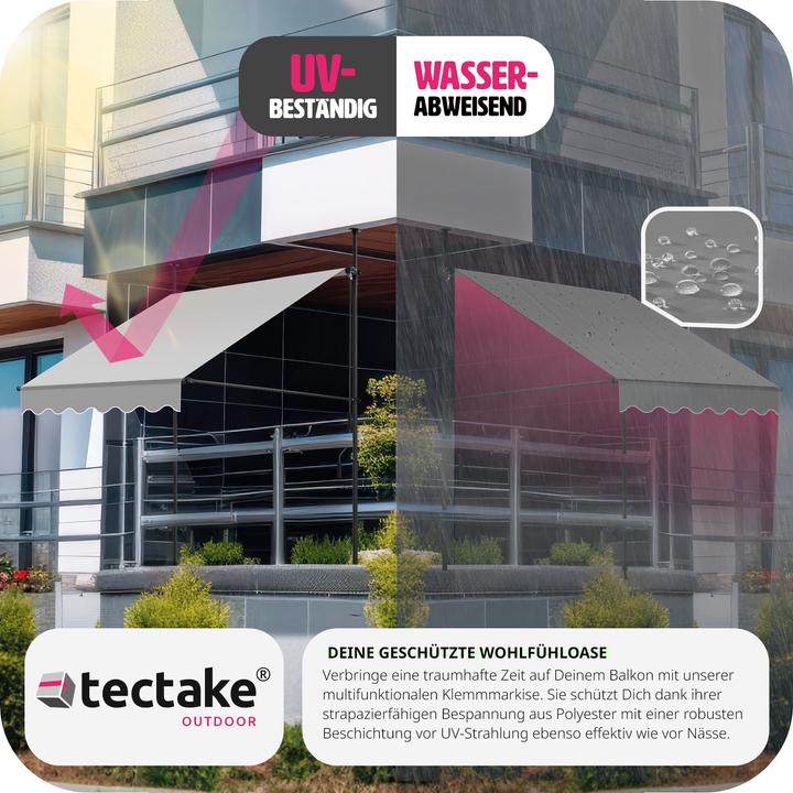 Produktbild tectake Klemmmarkise (1.50 m)