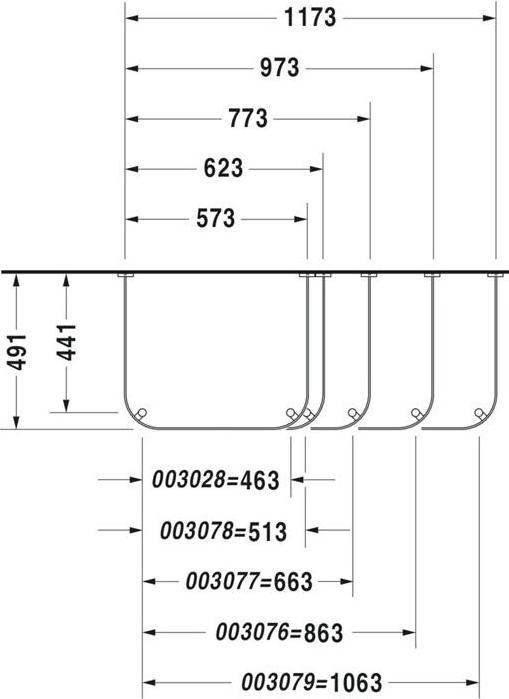 Actual product image Duravit Metal bracket HAPPY D.2 height-adjust. +50mm chr f WT 231865 chrome (62.5 x 49 x 80 cm)