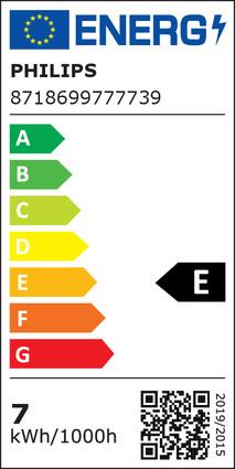 Energie-Label Philips Lampe (E27, 7 W, 806 lm, 2 x, E)