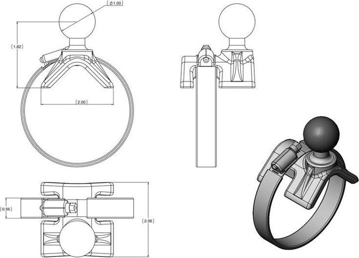 Produktbild Rammount RAM Rohrbride-Montagebasis