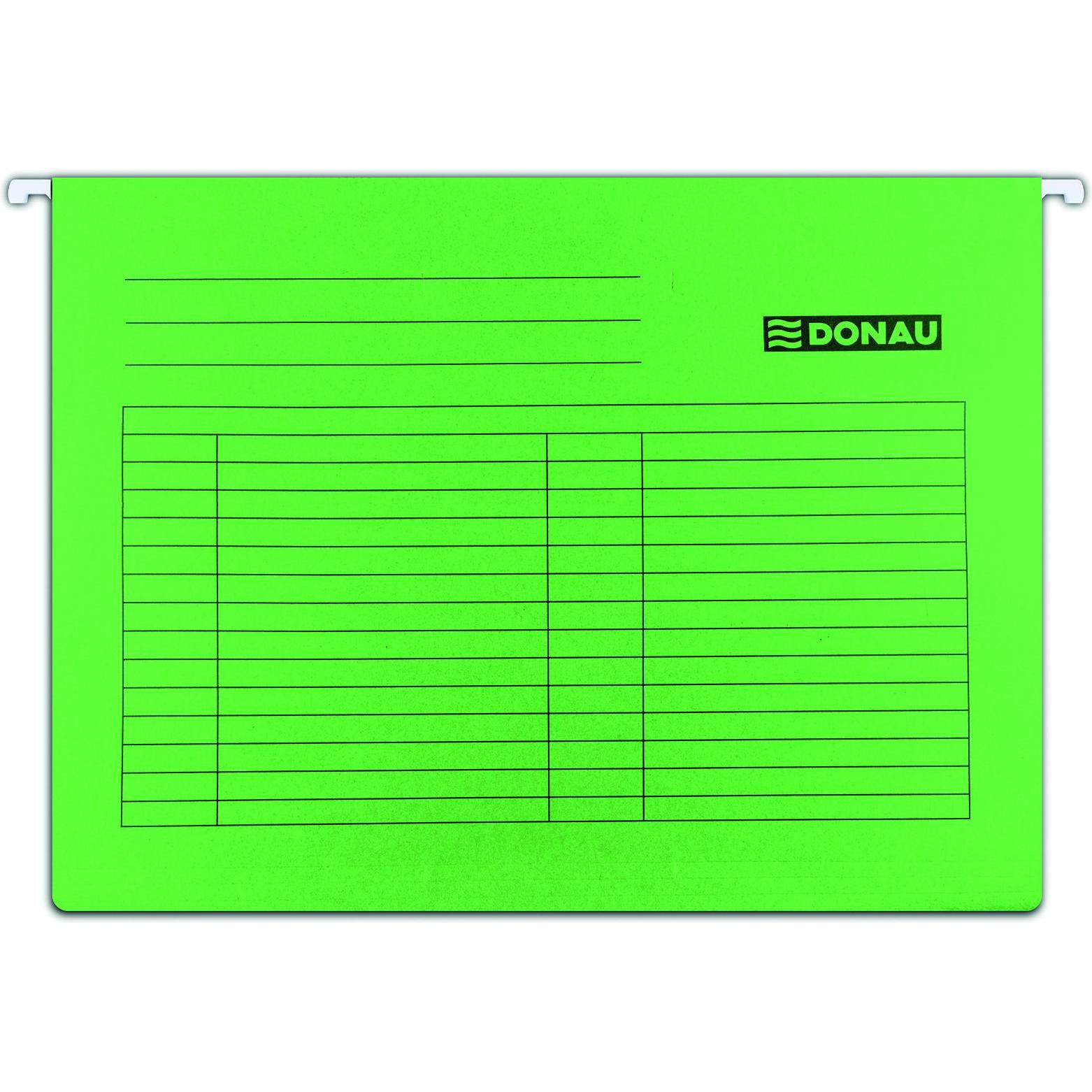 Donau, Busta portadocumenti, Cartella da appendere a4, 230g/m2, verde