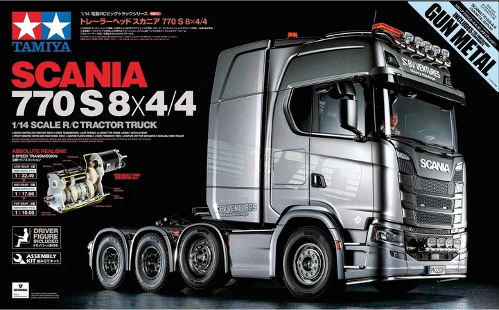 Immagine prodotto Tamiya 1/14 RC Scania 8x4/4 Gun Metal (Kit)