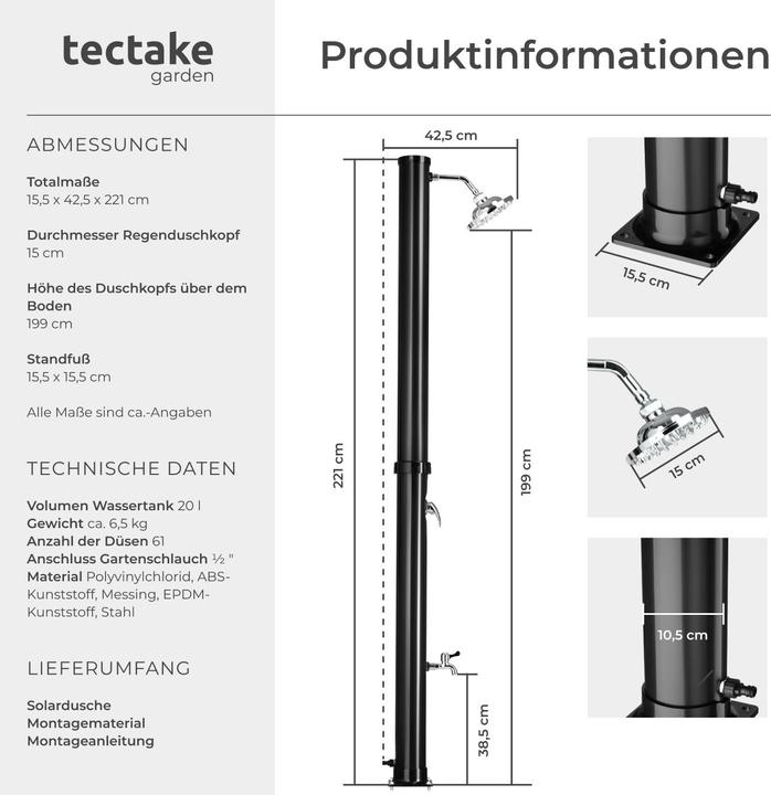 Immagine prodotto tectake Doccia solare Tinto 20 l