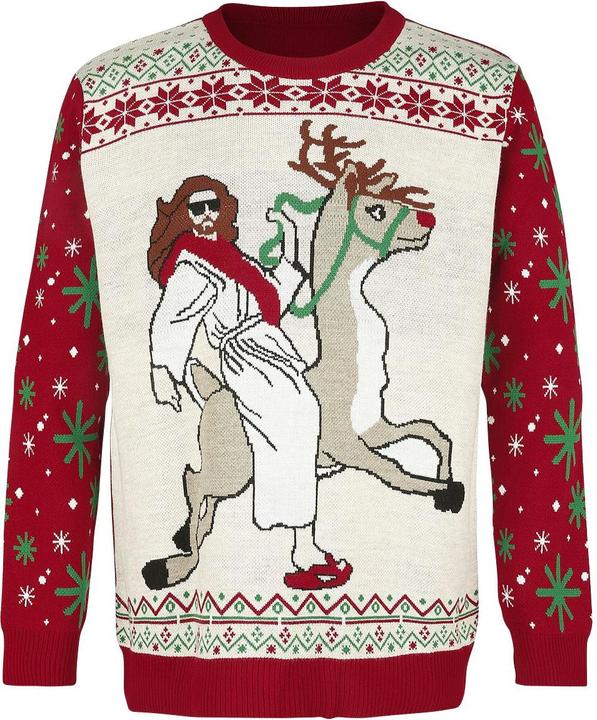 Produktbild Ugly Christmas Sweater Jesus Riding Reindeer (4XL)