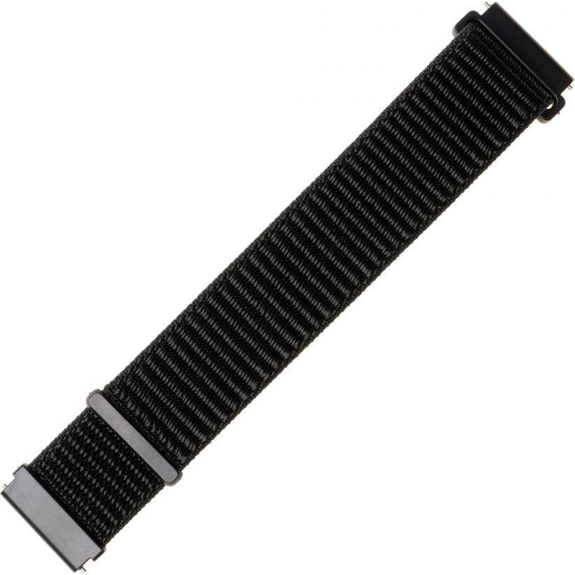 Fixed Nylon band 22 mm breed nylon band voor smartwatch zwart (22 mm, Nylon stof), Horlogebandjes, Zwart