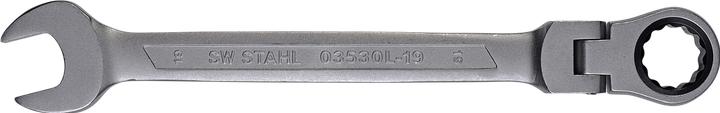 Actual product image SW-Stahl 03530L-19 Combination spanner 19 mm I Ring spanner with joint I 72 teeth I Open-end spanner (19 mm)