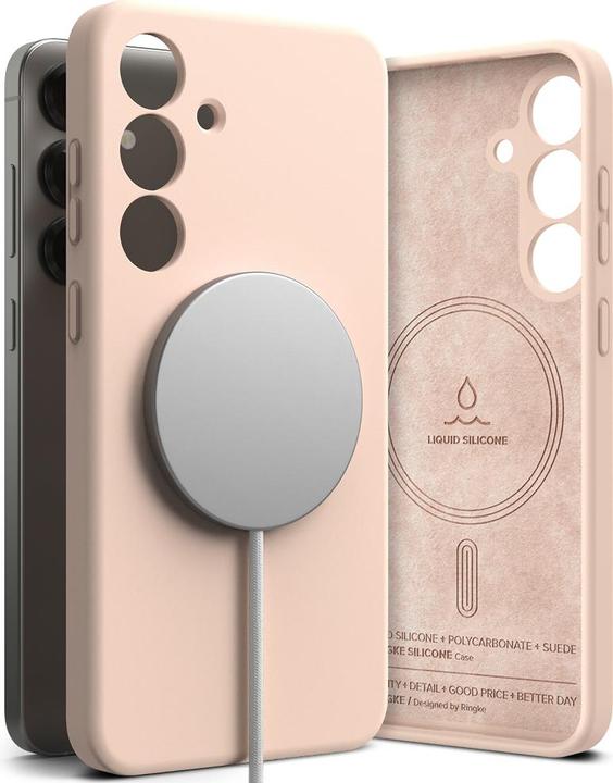 Immagine prodotto Ringke - Silicone Magnetic MagSafe - Samsung Galaxy S25 - Pink Sand (Samsung Galaxy S25)