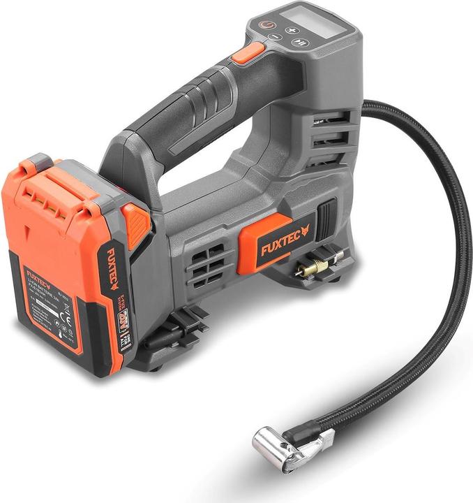 Actual product image Fuxtec 20V Battery Compressor FX-E1CI20 SET with 1 x Battery 2Ah, 1 x Charger 1A