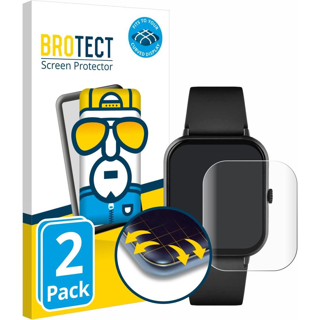 BROTECT Full-Screen Displayschutz, Smartwatch Schutzfolie, Transparent