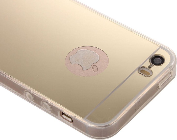 Produktbild König Design Apple iPhone 5 / 5s / SE Handy Hülle Spiegel Mirror Soft Case Schutz Cover Gold (Apple iPhone 5)