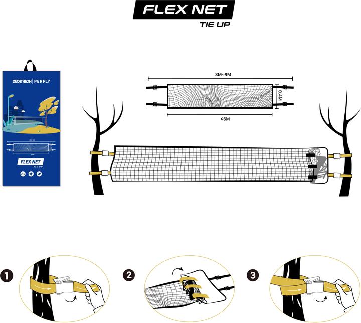 Actual product image Perfly Adjustable badminton net - Flex Tie Up