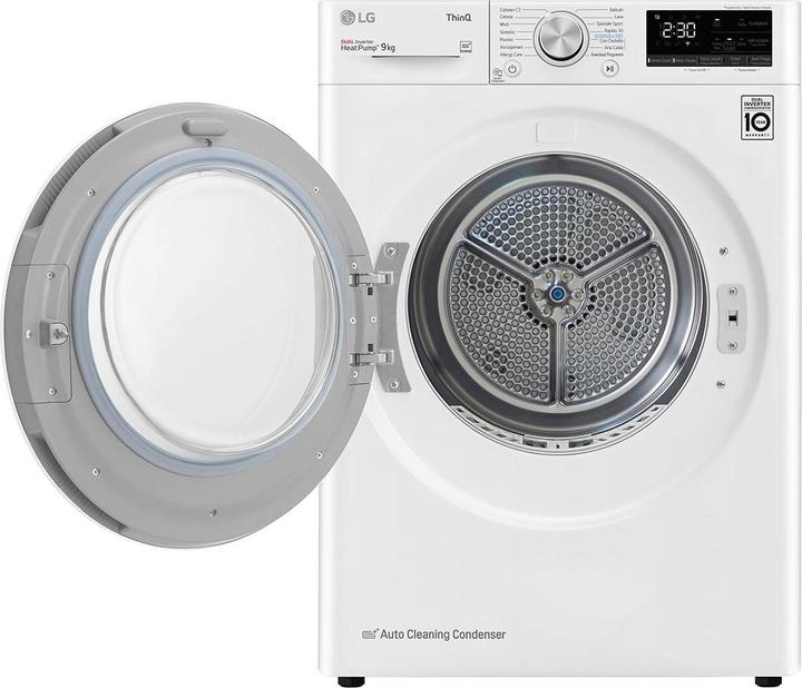 Image du produit LG RH90V9AVHN Sèche-linge en pose libre Chargement frontal 9 kg A++ Blanc (9 kg, Gauche)