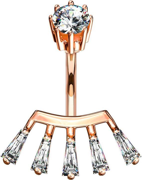 Produktbild Star Piercing Banane Innengewinde rosegold Prinzessin (Messing, Chirurgenstahl 316L)