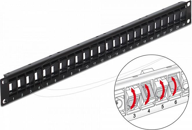 Actual product image Delock 48-port 19" patch panel, rotatable