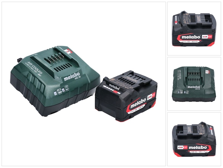 Metabo Basic set 1x Li-Power battery pack 18 V 4.0 Ah CAS Li-Ion battery ( 625027000 ) + ASC 55 charger ( (18 V)