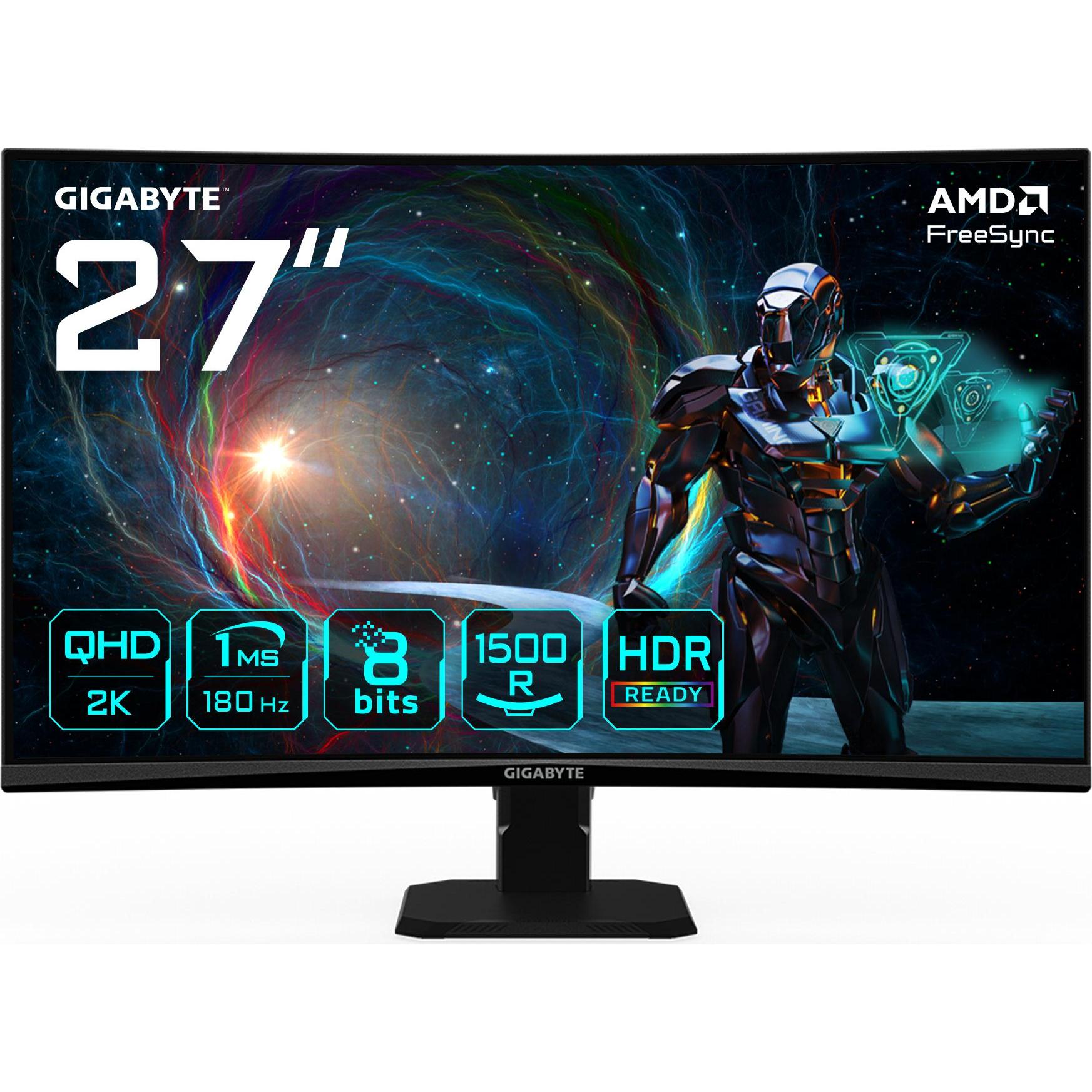 Gigabyte GS27QCA (2560 x 1440 Pixel, 27"), Monitor, Schwarz