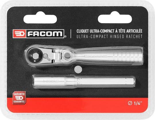 Actual product image Facom Compact tilting ratchet with T-extension, hexagonal connection 1 (1/4")
