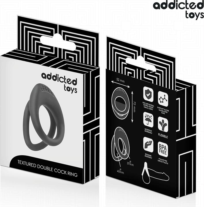 Actual product image Addicted toys - Doppelt Strukturierter Penisring (3.70 cm)