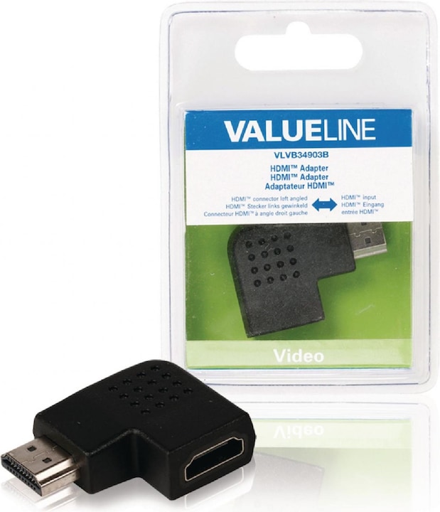 Produktbild Valueline vlvb34903b Adapter HDMI Stecker, Links gewinkelt, Eingang HDMI, schwarz (HDMI)