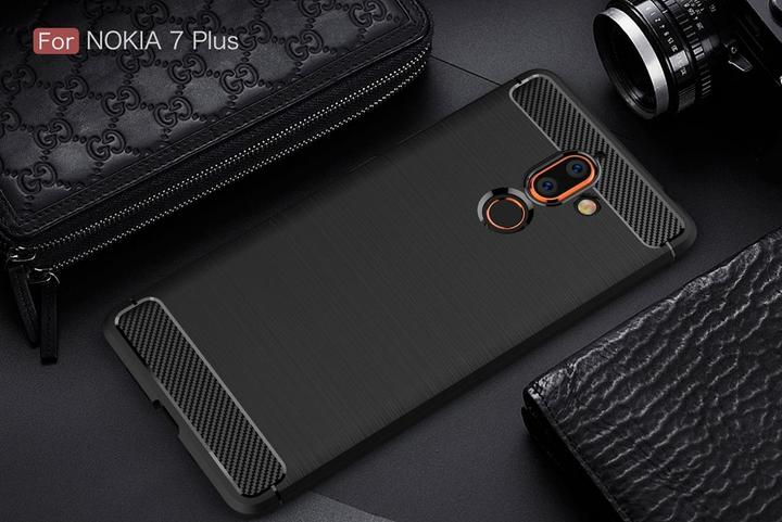 Actual product image Screenguard Nokia 7 Plus Cover Carbon Brushed Soft TPU (Nokia 7 Plus)