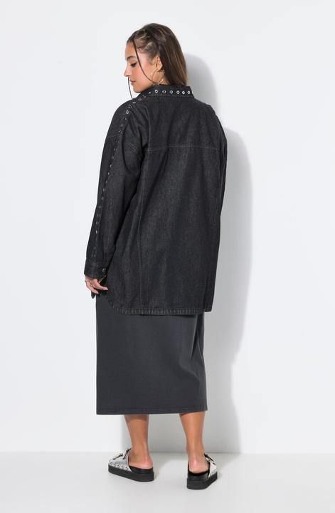 Actual product image Studio Untold Denim shirt, oversize shape, decorative eyelets (58)