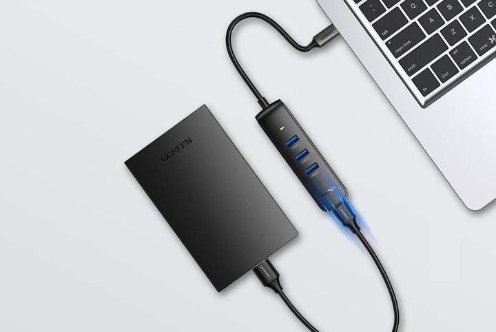 Image du produit Ugreen Adaptateur CM416 4in1 USB to 4x USB 1m (black) (USB-A, 4 ports)