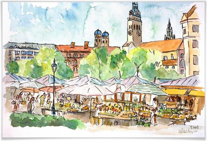 Immagine prodotto Trenddeko Bleichner - Monaco - Viktualienmarkt (45 x 30 cm)