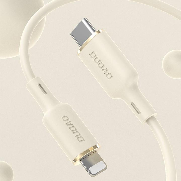 Image du produit Dudao Câble L7SF 2en1 USB-C - USB-C / Lightning 100W 1,2m - beige (1.20 m, 100 W)